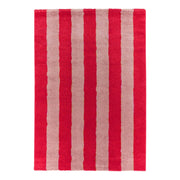 Tappeto da interno a righe rosse e rosa
