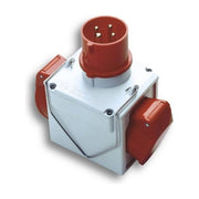 Fanton 73111 Adattatore industriale doppio CEE 3P+T 16A 380-400V IP44 colore Rosso-bianco