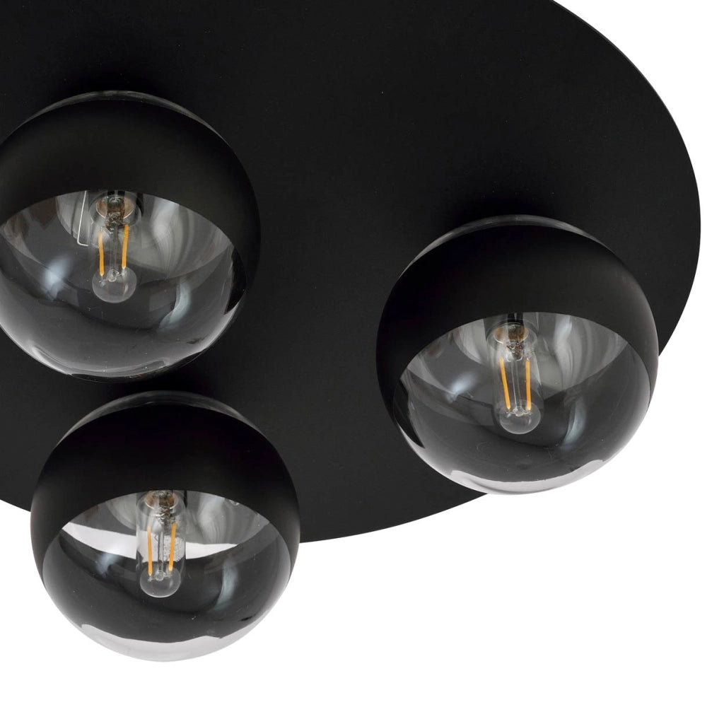 Emibig plafoniera Solar 3 luci E14 nero trasparente