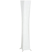 LAMPADA DA TERRA MODERNA CON INTERRUTTORE A PEDALE, IN ACCIAIO E TESSUTO, 25X25X129 CM, BIANCO E ARGENTO