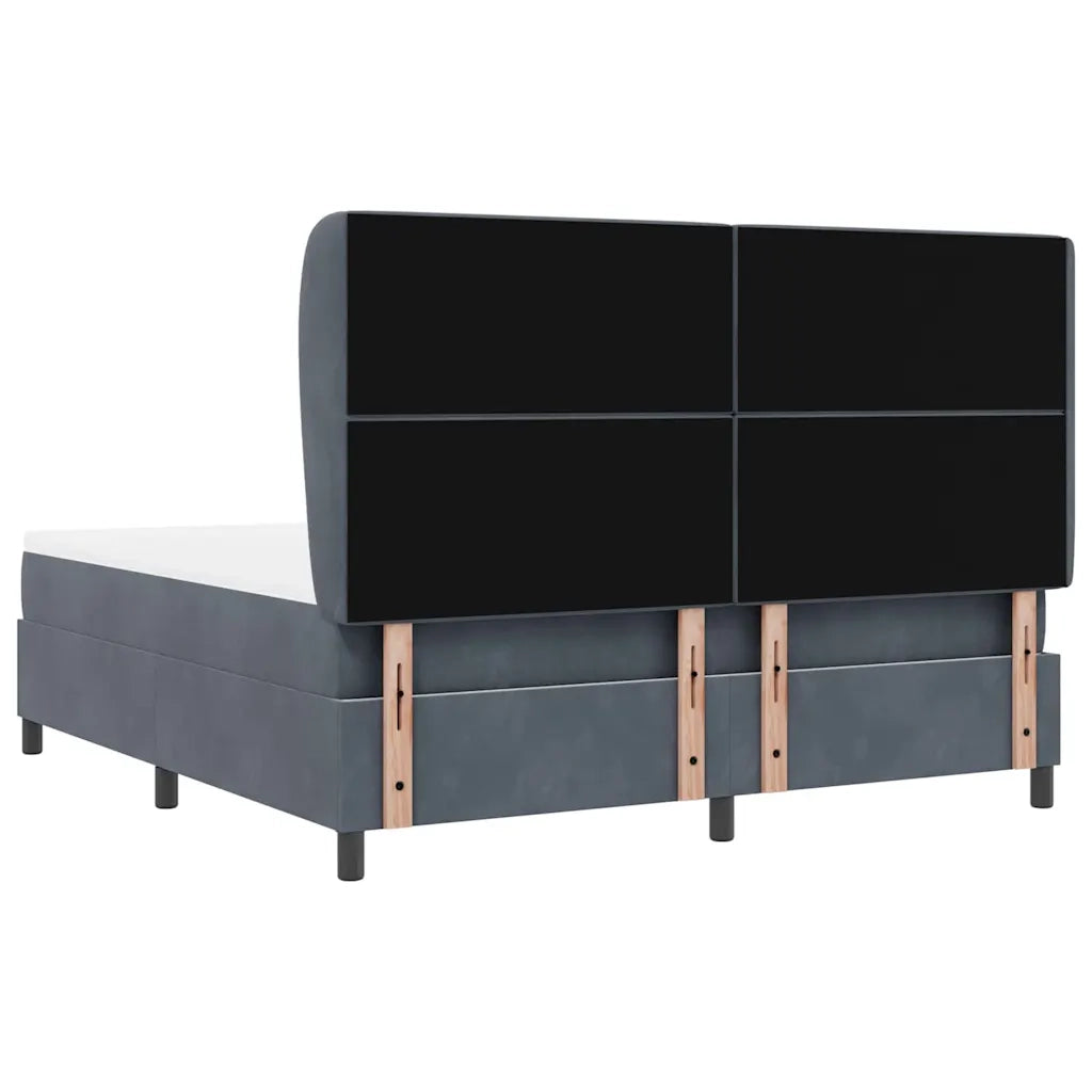 Letto a molle con materasso Grigio scuro 200 x 180 cm Velluto 3340887
