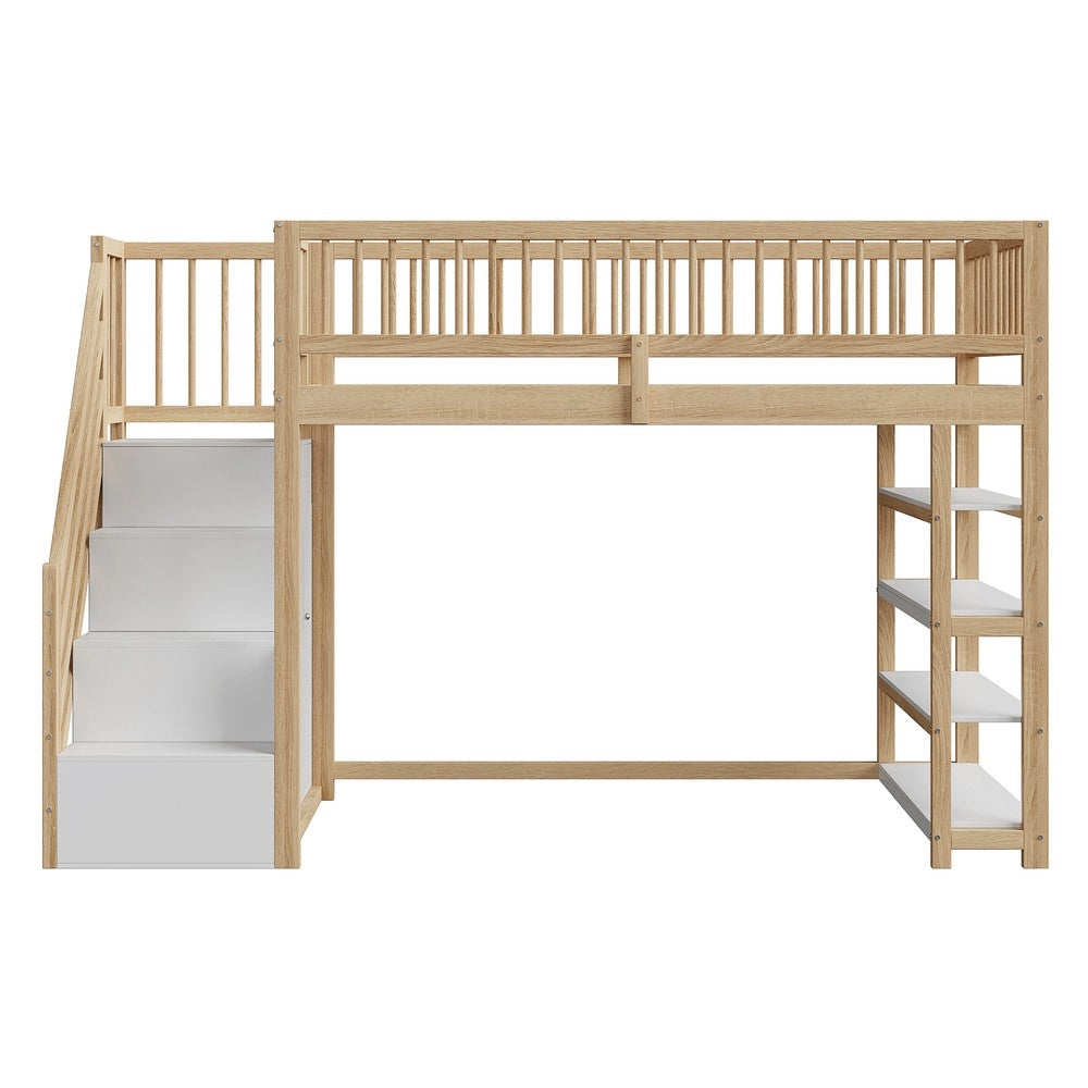 Letto a Soppalco con Armadio e Cassetti ¨C MINIMAL ¨C Massello, 90x200