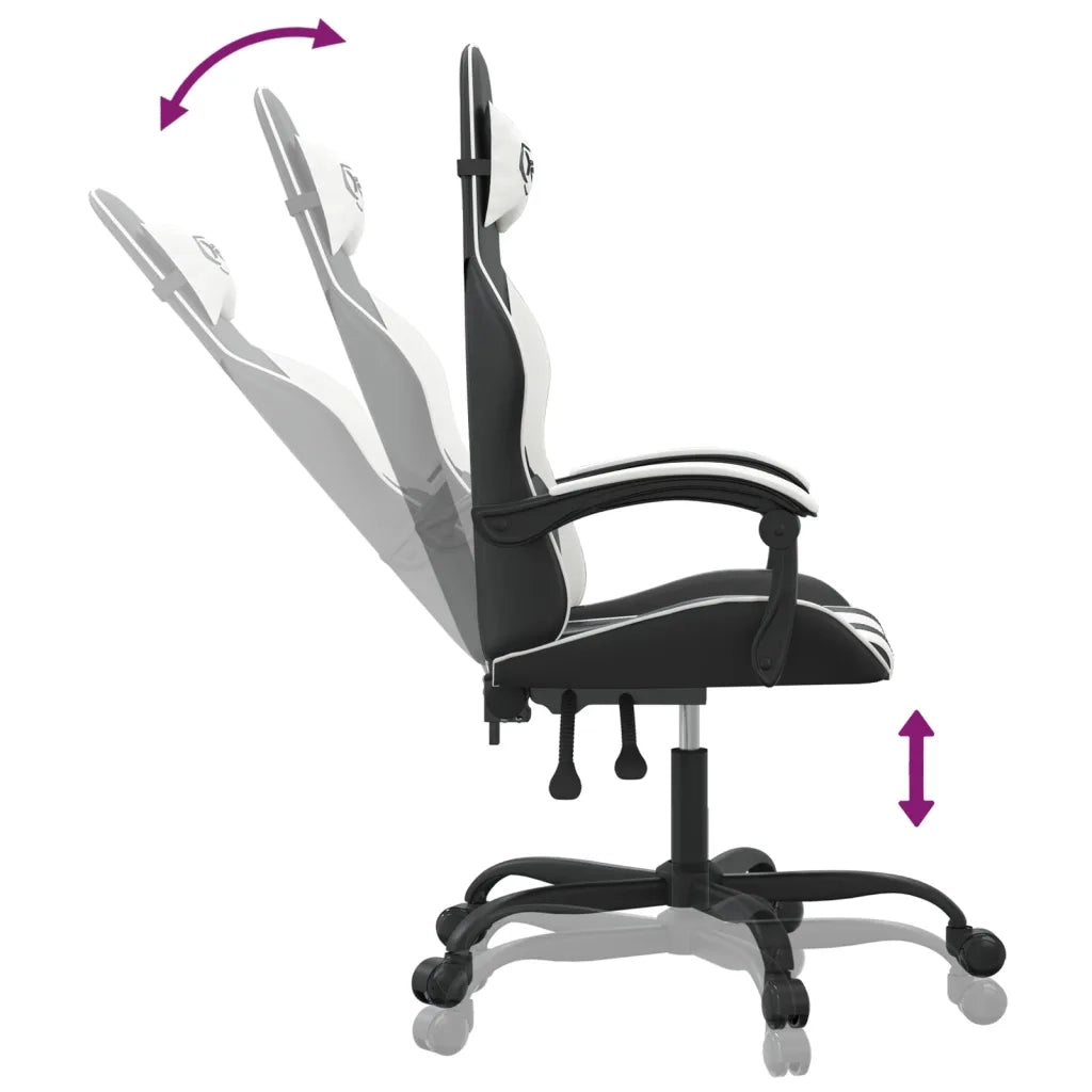 Sedia da Gaming Nero e Bianco in Similpelle 3143895