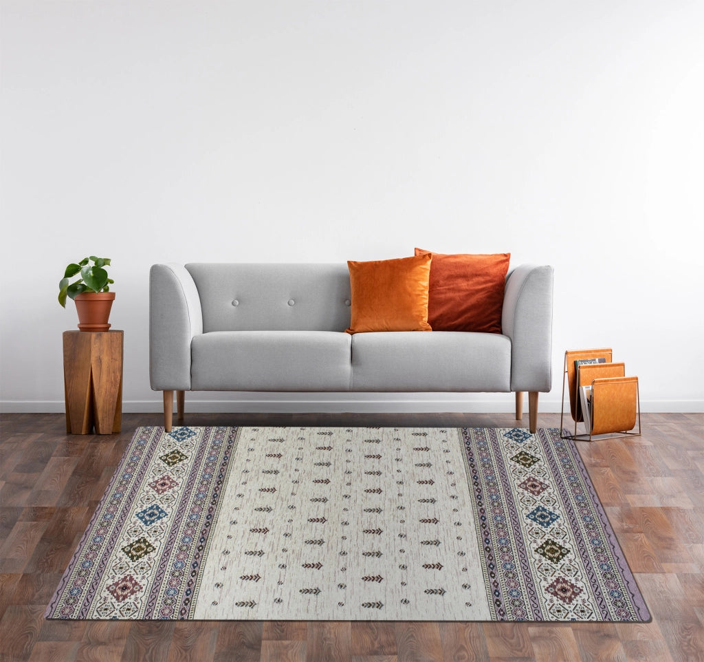 Tappeto Arredo Moderno Morbido in Ciniglia Ingresso Antiscivolo Prodotto Italiano  Soggiorno Camera Salotto Disegni Piazzati Cotone Varie Misure Grande Loom/Prugna - 140x200 cm