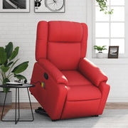 Poltrona Alzapersona Reclinabile Massaggio Rosso in Similpelle 3205162