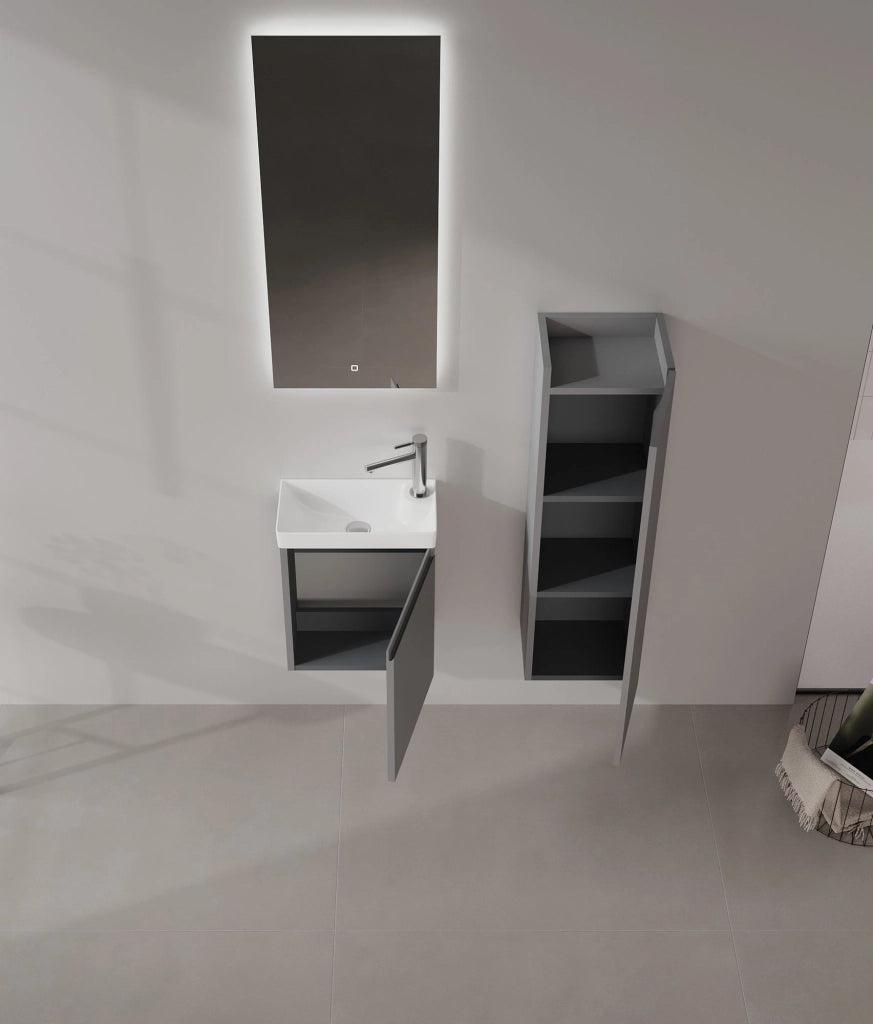 Mobile lavabo "Ferla 40" - 40 x 22 x 50 cm - Grigio opaco