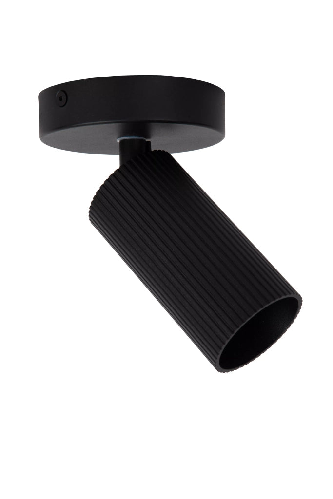 Faretto soffitto nero alluminio CLUBS GU10 40W Lucide