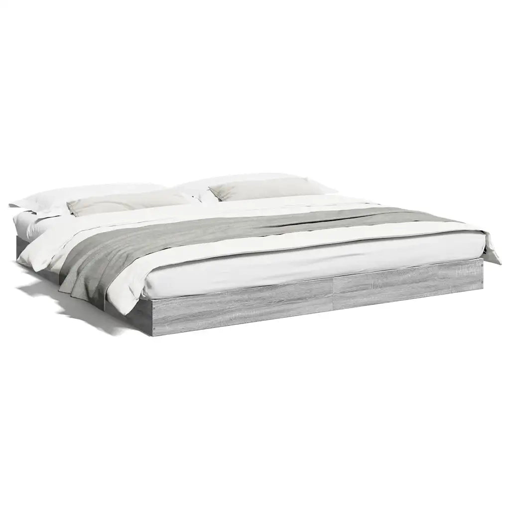 Letto matrimoniale | Letto per adulti | Giroletto senza Materasso Grigio Sonoma 180x200 cm Truciolato