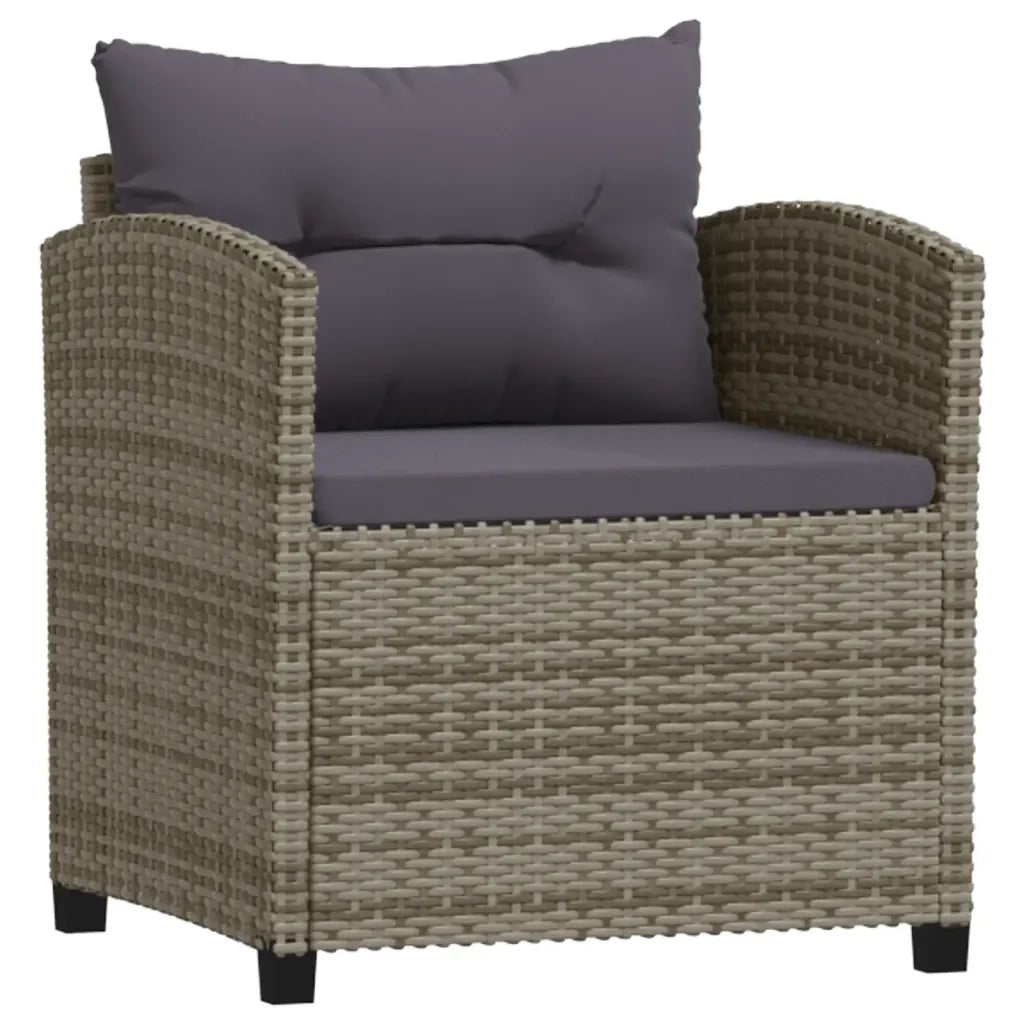 Set Divani da Giardino 3 pz con Cuscini in Polyrattan Grigio 3098168