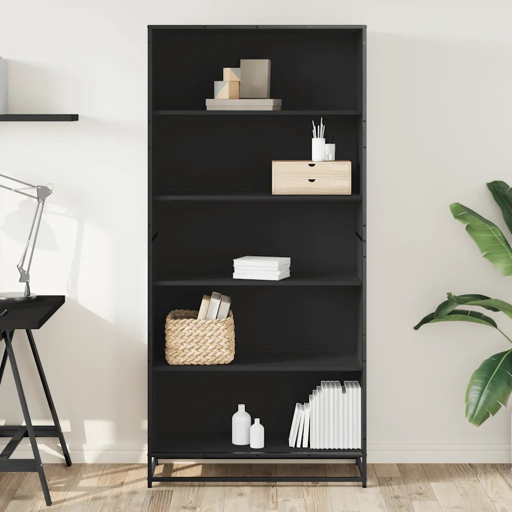 Libreria Nera 80,5x35x170,5 cm in Truciolato 3300855