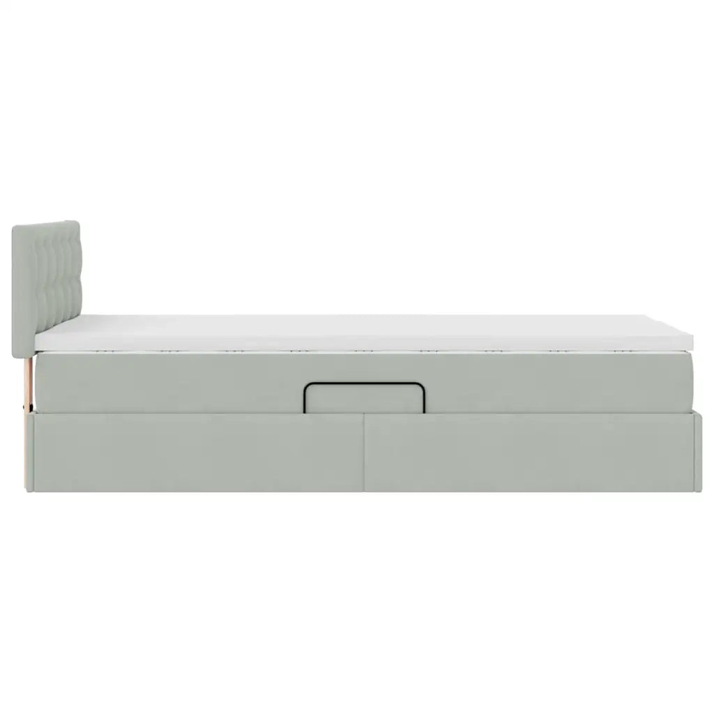 Letto con Contenitore Grigio chiaro 90 x 200 cm Velluto 3370851