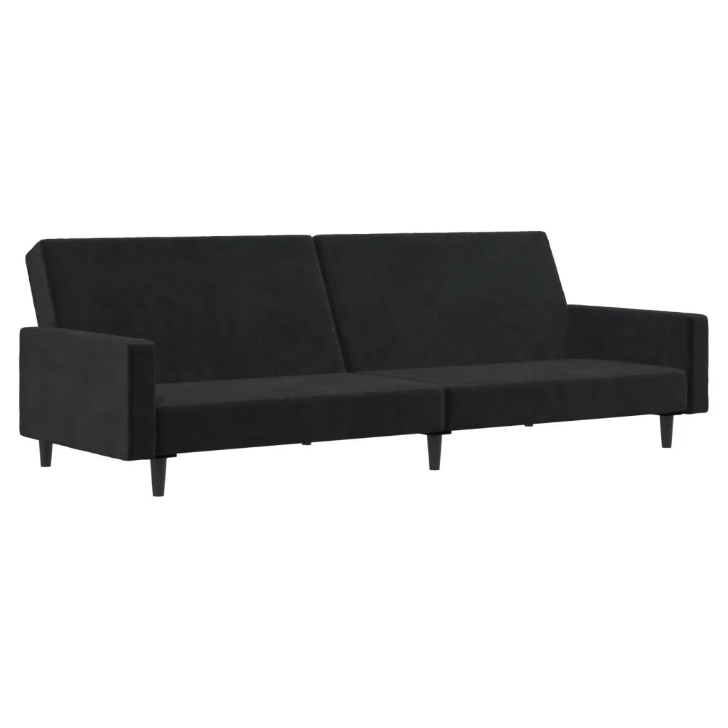 Divano letto | Sof¨¤ letto | Letto singolo a 2 Posti Nero in Velluto