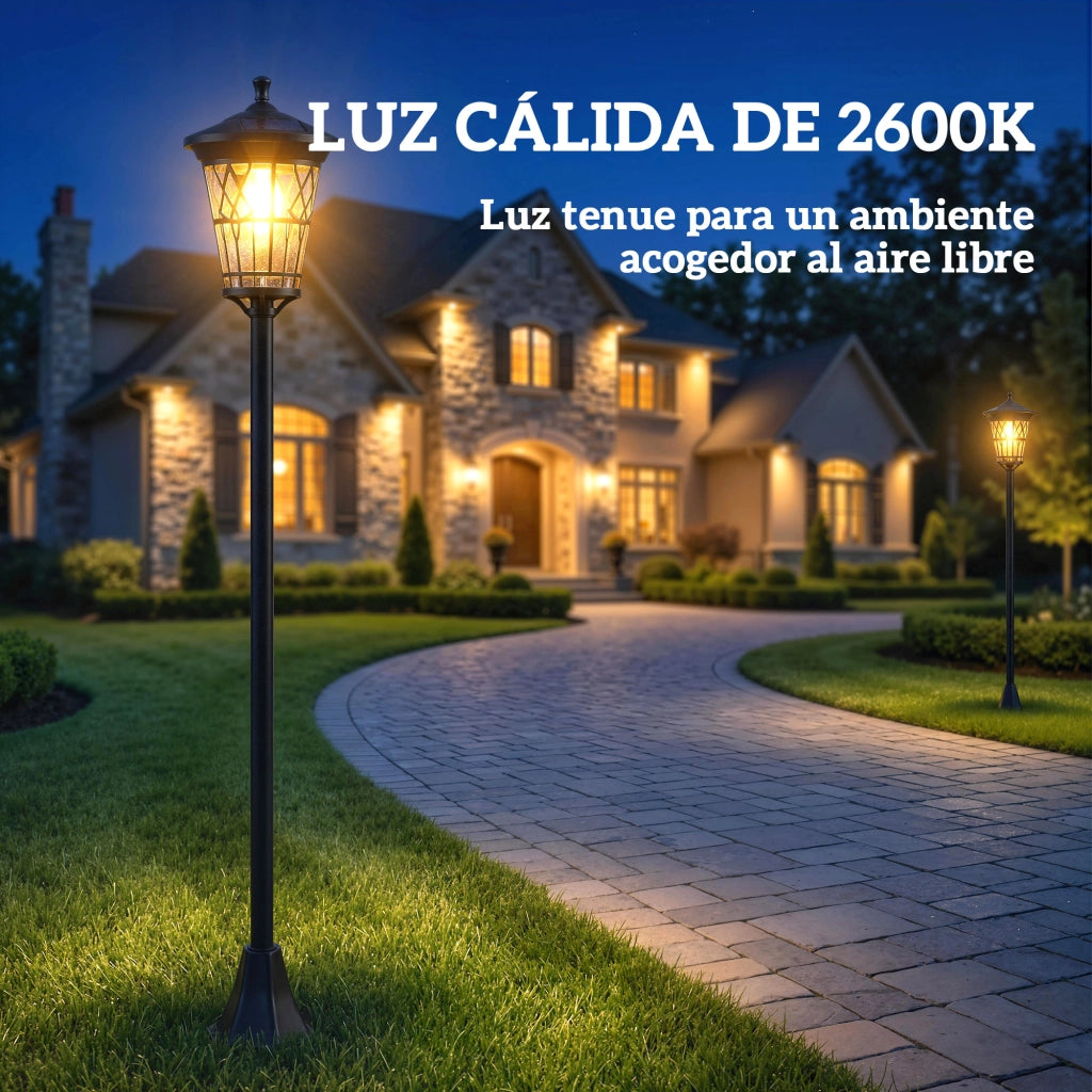 Set 2 Lampioni Solari da Giardino ¨C Xylo ¨C Altezza Regolabile IP44 Nero