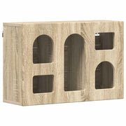 Mobiletto a parete moderno dalle linee pulite contenitore multifunzionale 60 x 20 x 40 cm legno composito rovere Sonoma 02_0054802