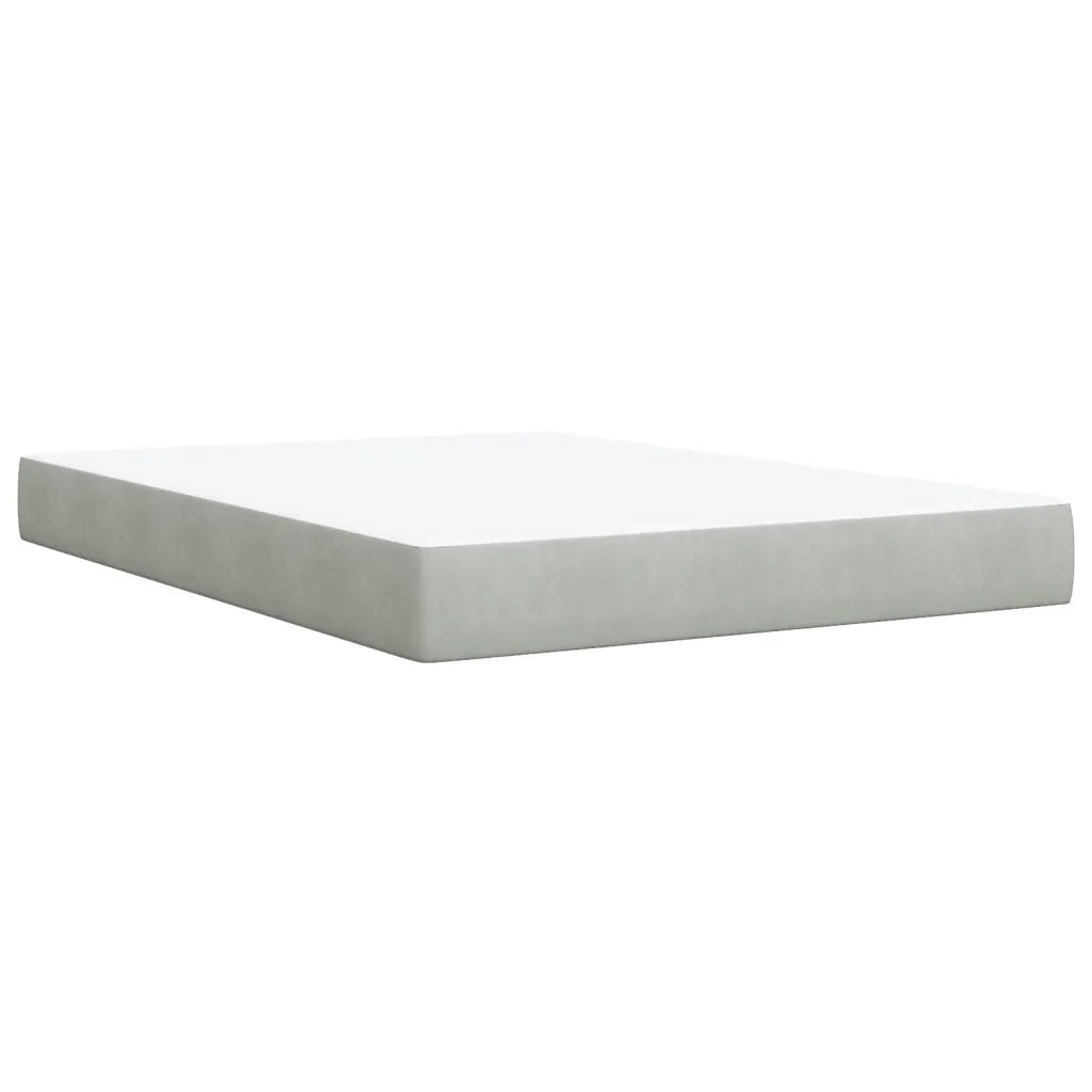Giroletto a Molle con Materasso Grigio Chiaro 140x190cm Velluto 3290912