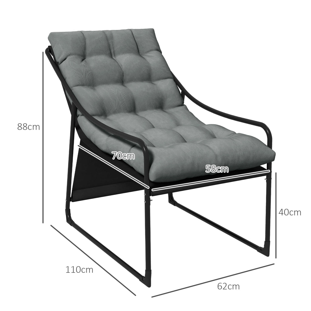 Divano da esterno imbottito ¨C Minimal ¨C Grigio/Nero 62x110x88 cm