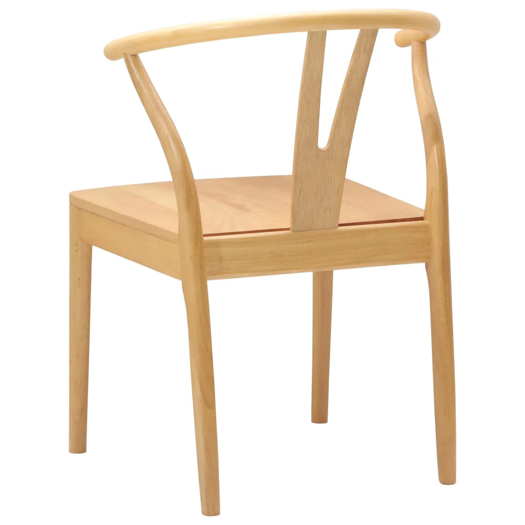Sedia da pranzo 2 pcs Naturale Legno di gomma solido