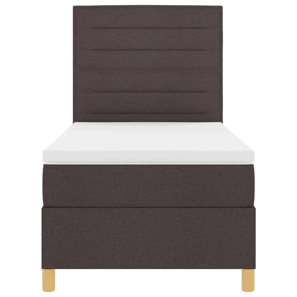 Letto a molle con materasso Marrone Scuro 100 x 200 cm Tessuto 3339521