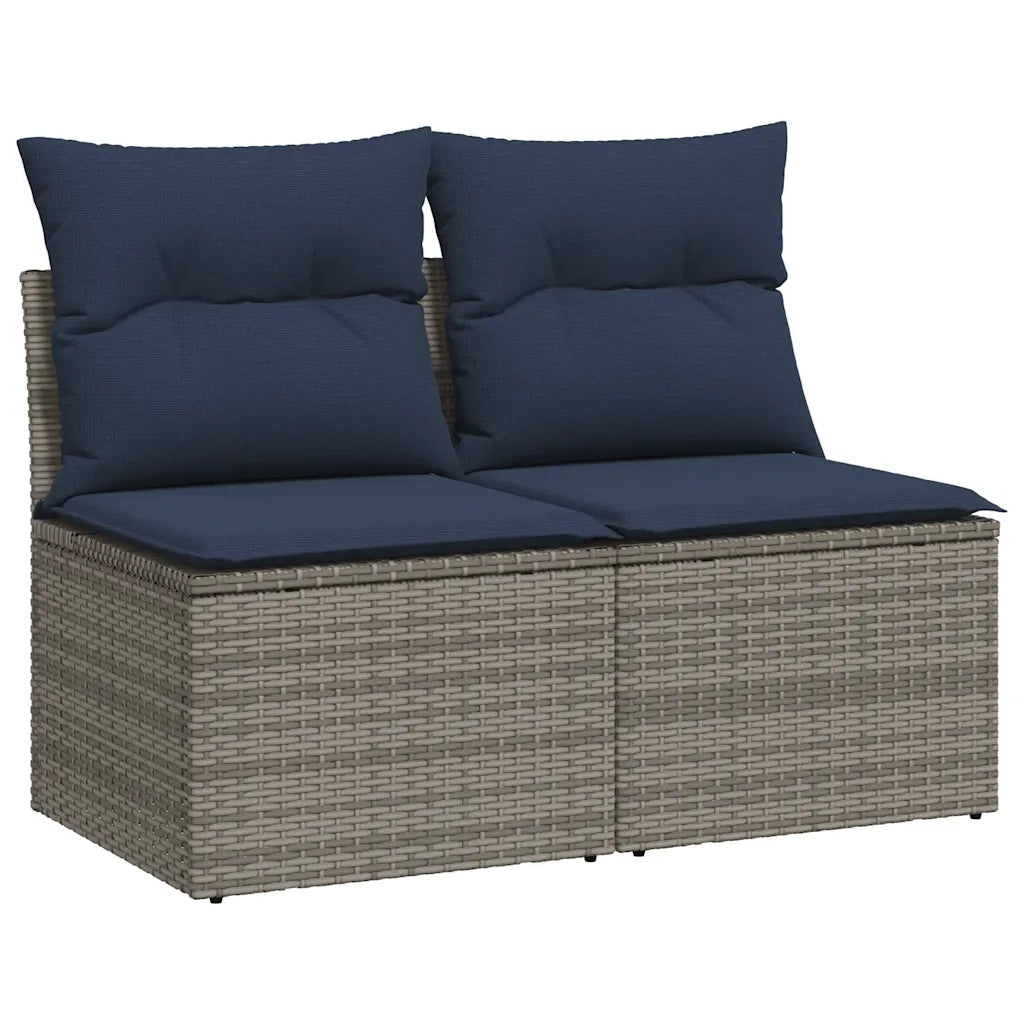 Set Divano Giardino 2 pz con Cuscini Grigio Polyrattan Acacia 3325237