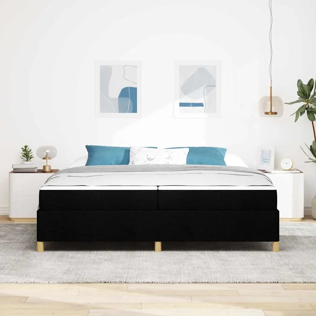 Struttura del letto con materasso Nero 200 x 200 cm Tessuto 3398964