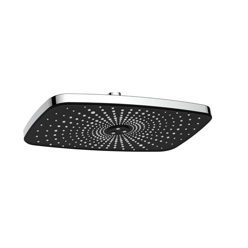 Soffione Square cromato/nero 30x19 cm 1 getto
