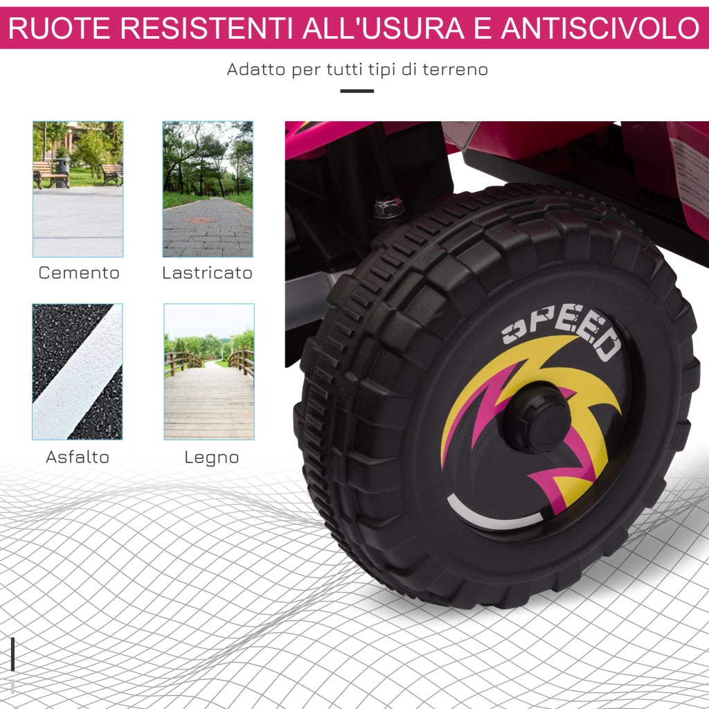Quad Bambini Elettrico 6V ¨C Minimal ¨C Rosa 72x40x45.5 cm