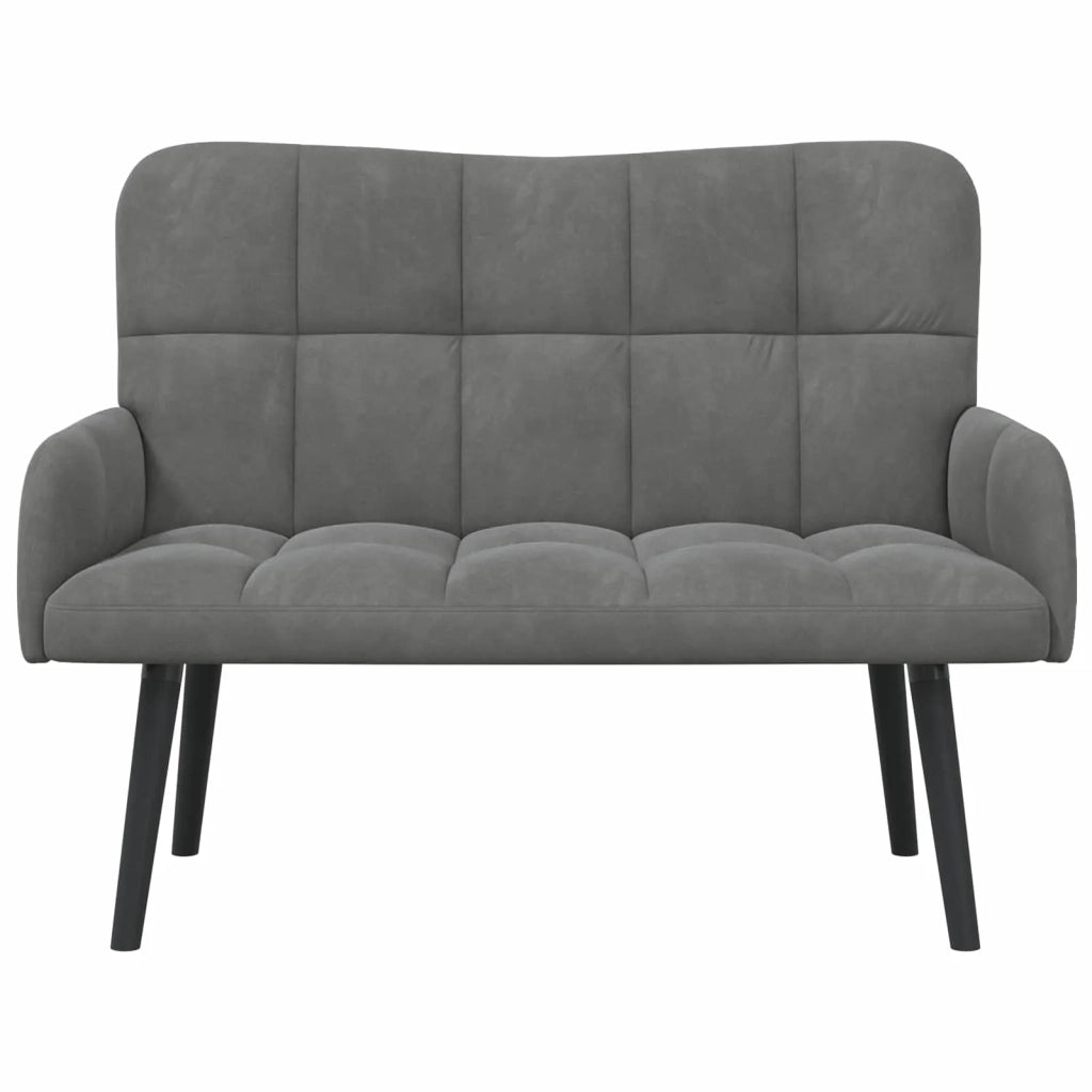 Sofa a Due Posti Grigio scuro 115 x 61 x 87 cm Velluto 42028941