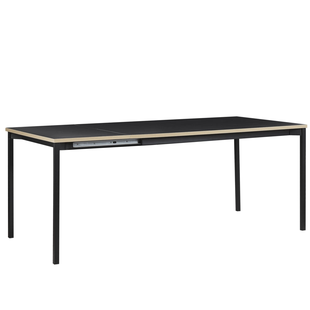 Tavolo da pranzo allungabile MDF Nero 140/190 x 90 cm moderno industriale