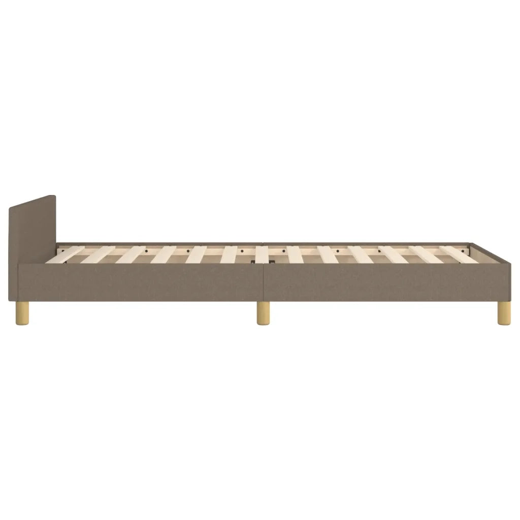 Letto singolo | Letto per adulti | Giroletto senza Materasso Tortora 90x200 cm Tessuto