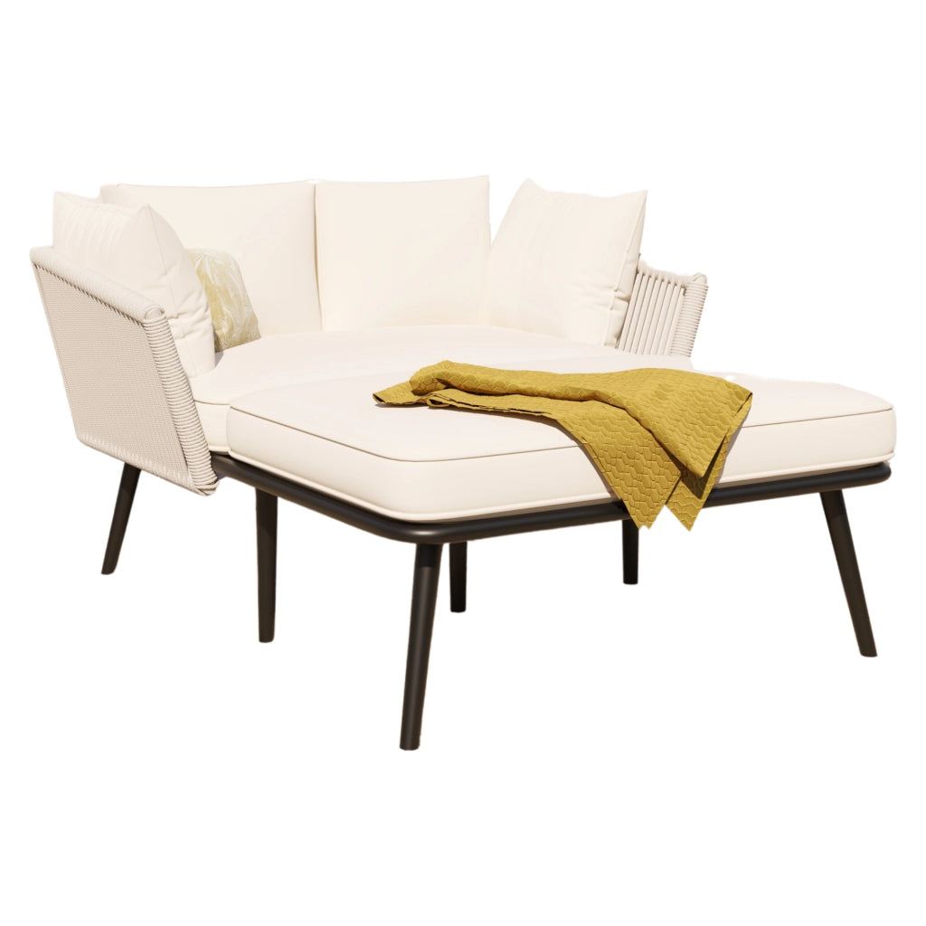 Divano da Giardino con Cuscini ¨C MINIMAL ¨C Beige, Set Lounge Esterno