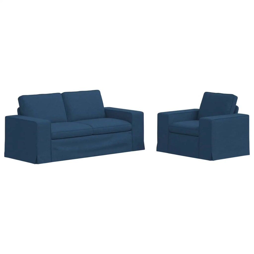 Set di divani 2 pcs Blu 182 x 80 x 82 cm Tessuto 3407550