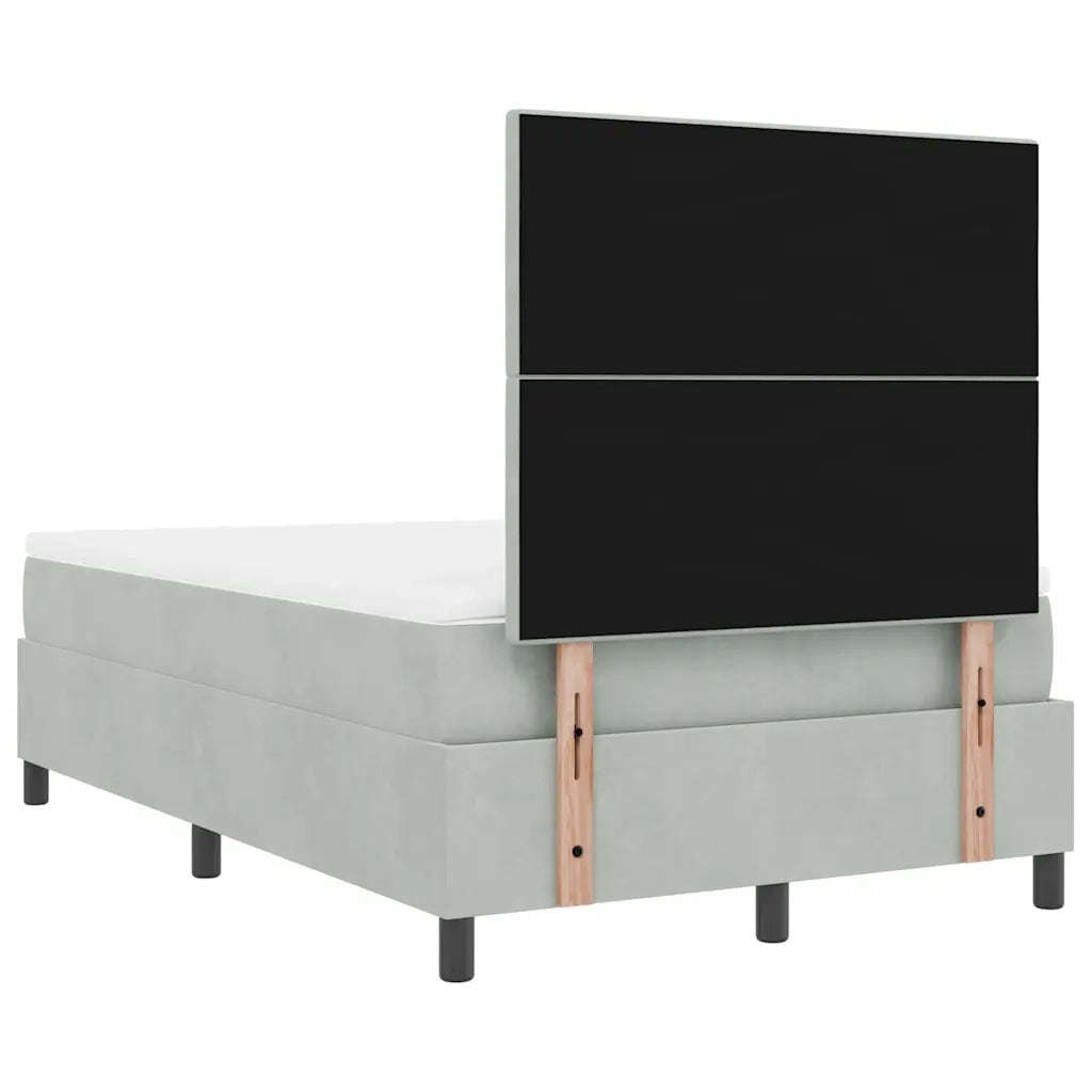 Letto a molle con materasso Grigio chiaro 120 x 190 cm Velluto 3339818