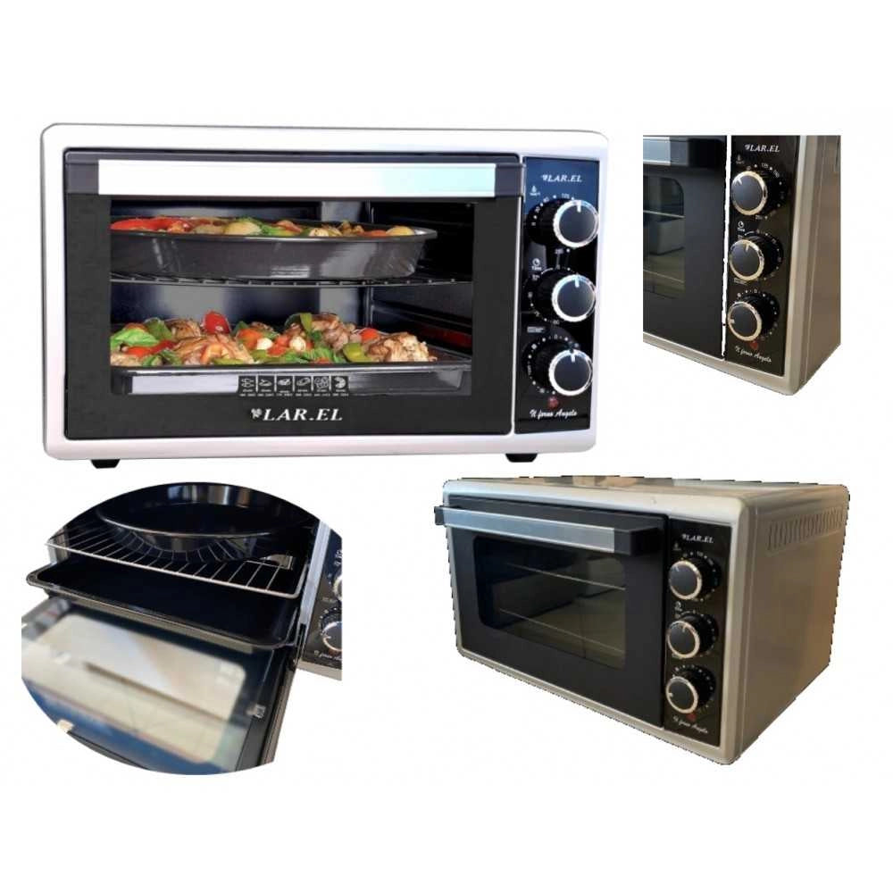 FORNETTO FORNO ELETTRICO 50LT COTTURA GRILL TIMER NERO SILVER 260° LAREL - Larel