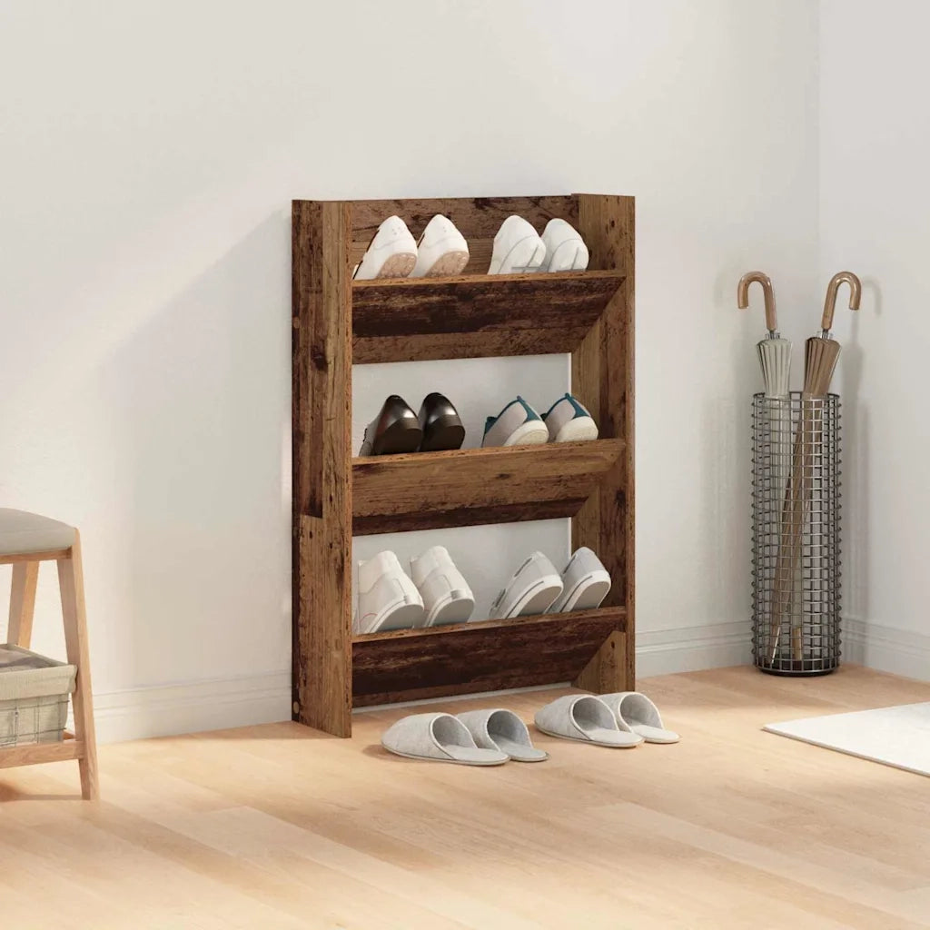 Mobile per scarpe con lo scaffale Legno vecchio 60 x 18 x 90 cm 875146