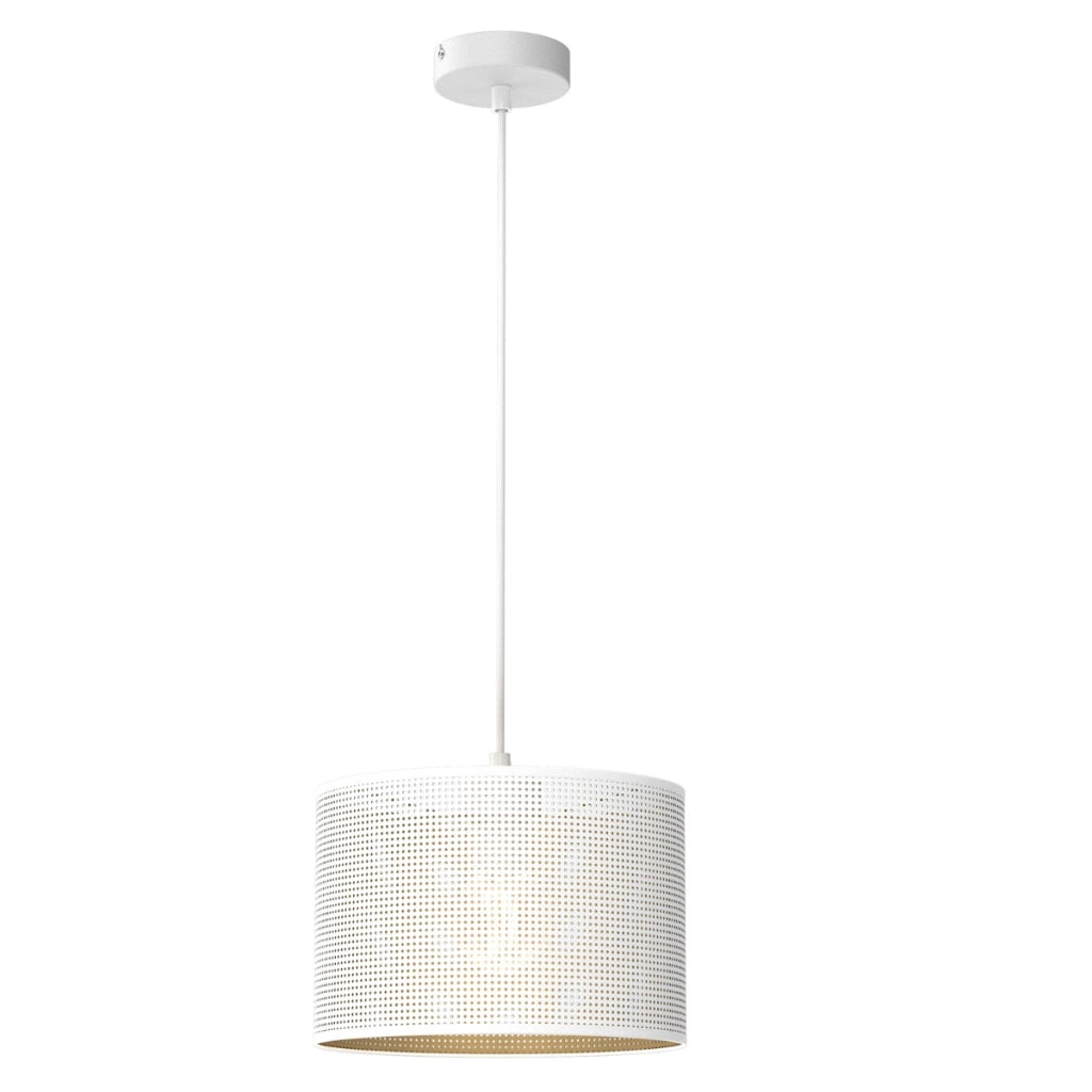 Sospensione bianca interno oro Ø25 Loft E27 Luminex