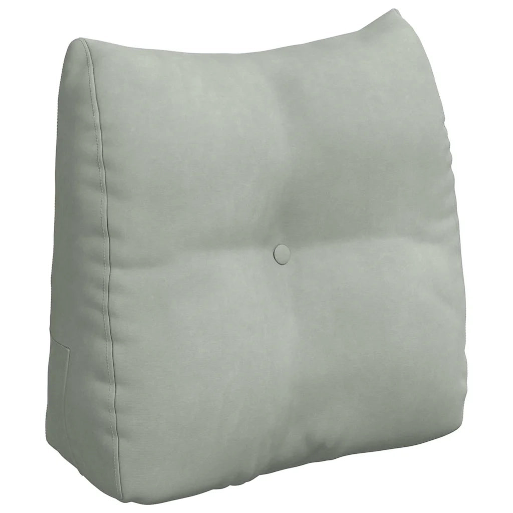 Cuscino per Schiena Grigio chiaro 45 x 24 x 50 cm Velluto 42014371