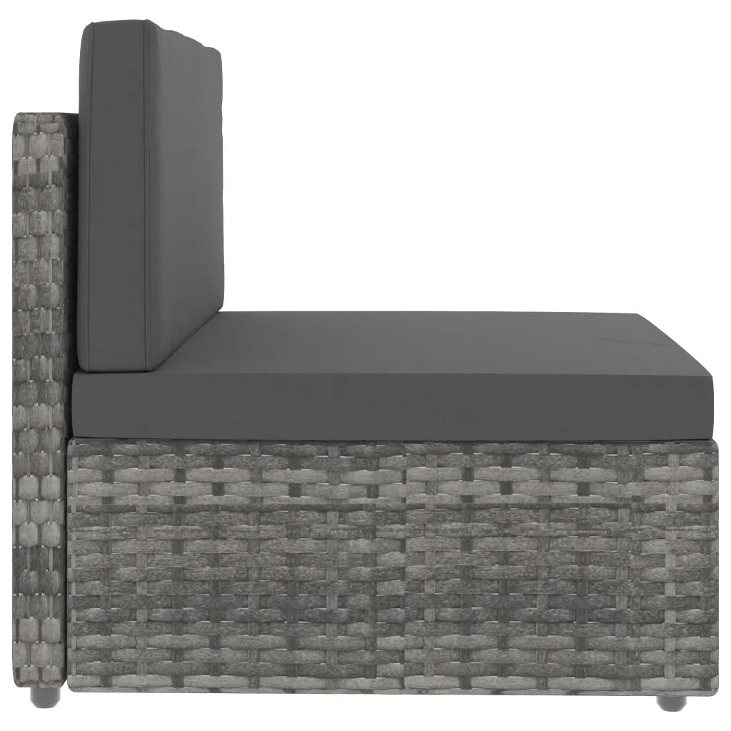 Divano Modulare a 2 Posti in Polyrattan Grigio 49523