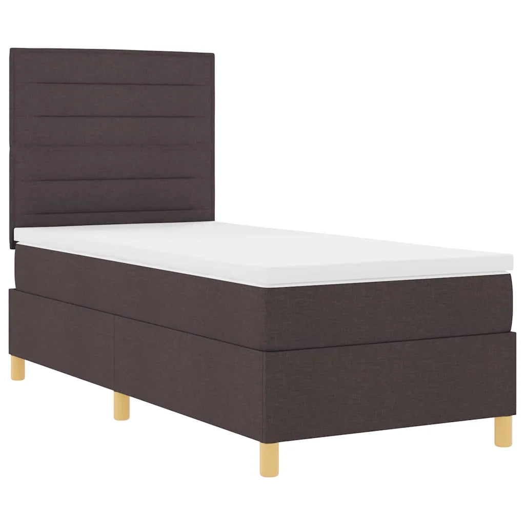 Letto a molle con materasso Marrone Scuro 100 x 200 cm Tessuto 3339521