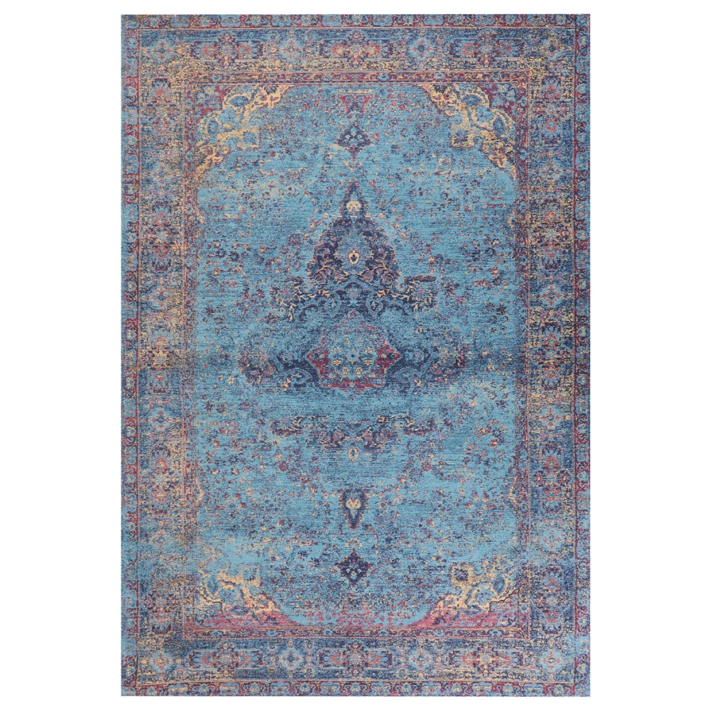 Tappeto in cotone e poliestere multicolore 160 x 230 cm con motivo orientale soggiorno camera da letto stile retrò