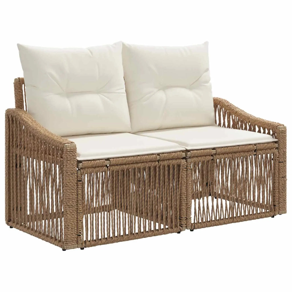 Set Divano da Giardino 9 pz Beige polyrattan 3435954
