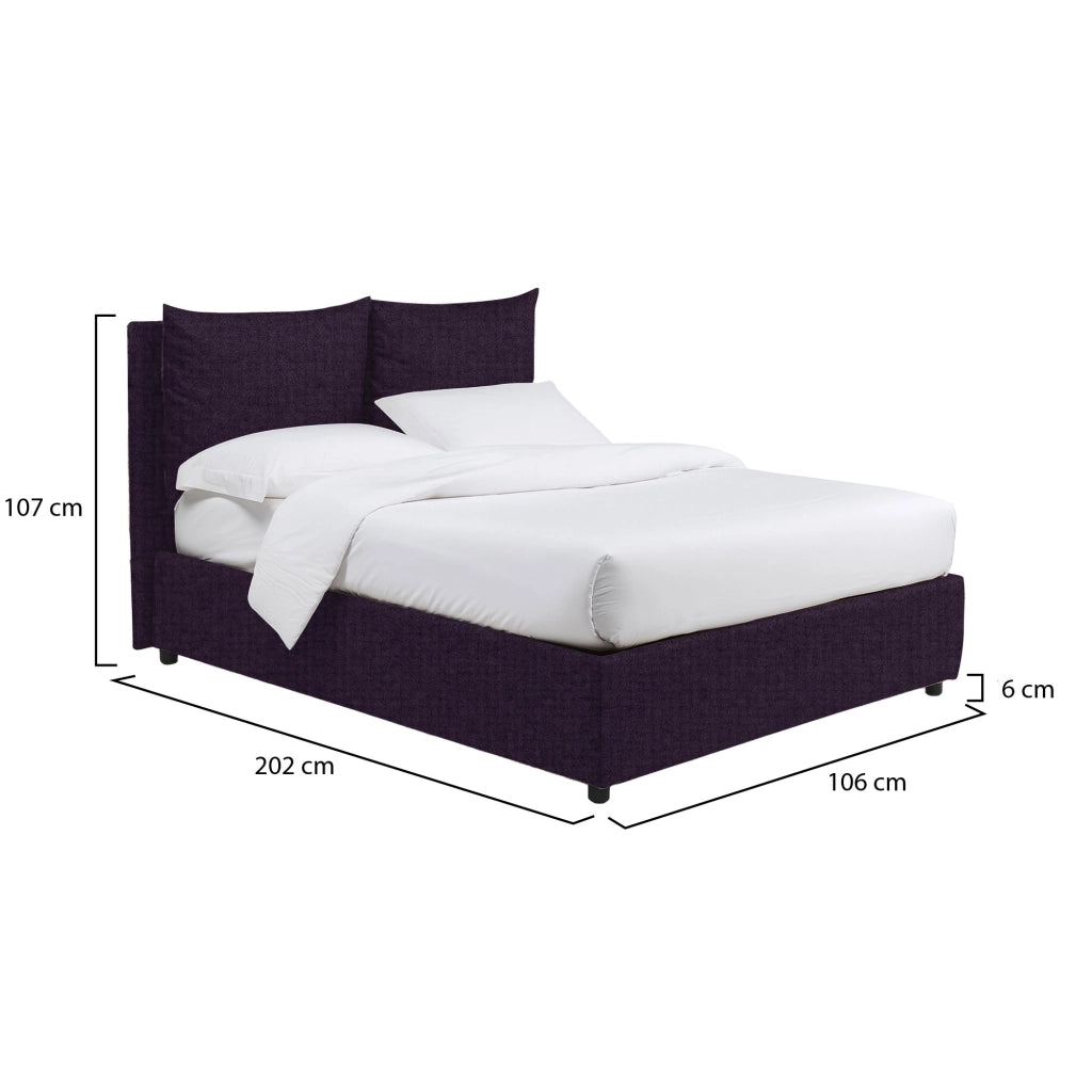 Penrith, Letto Singolo Sfoderabile Made in Italy, Viola