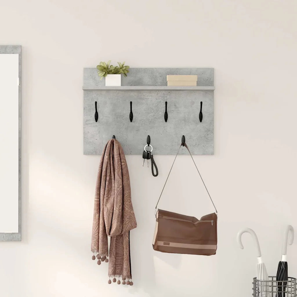 Appendiabiti a muro A parete Grigio cemento 60 x 40 x 12 cm 874430