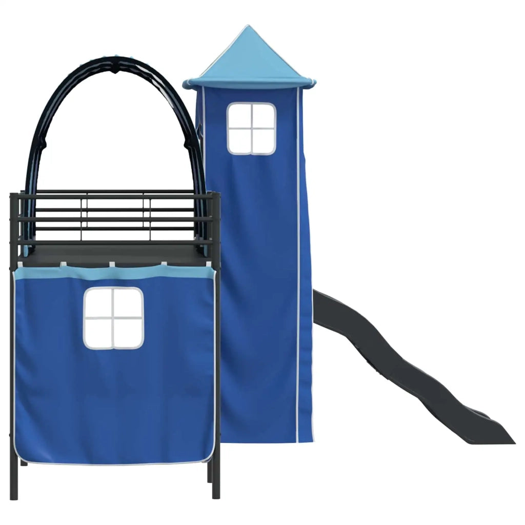 Struttura del letto loft per bambini-Giroletto per bambini Nero e Blu 100 x 190 cm 830759