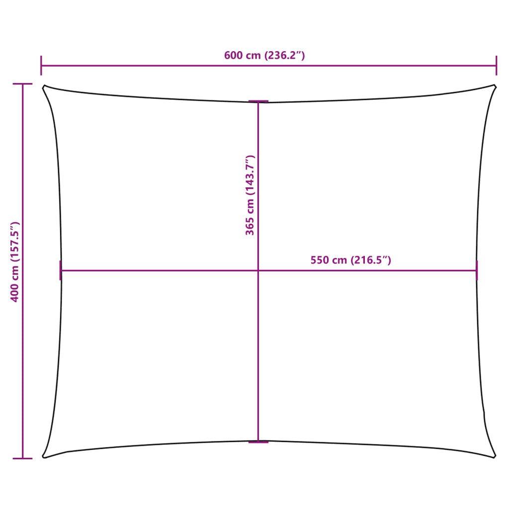 Parasole a Vela in Oxford Rettangolare 4x6 m Beige 42294