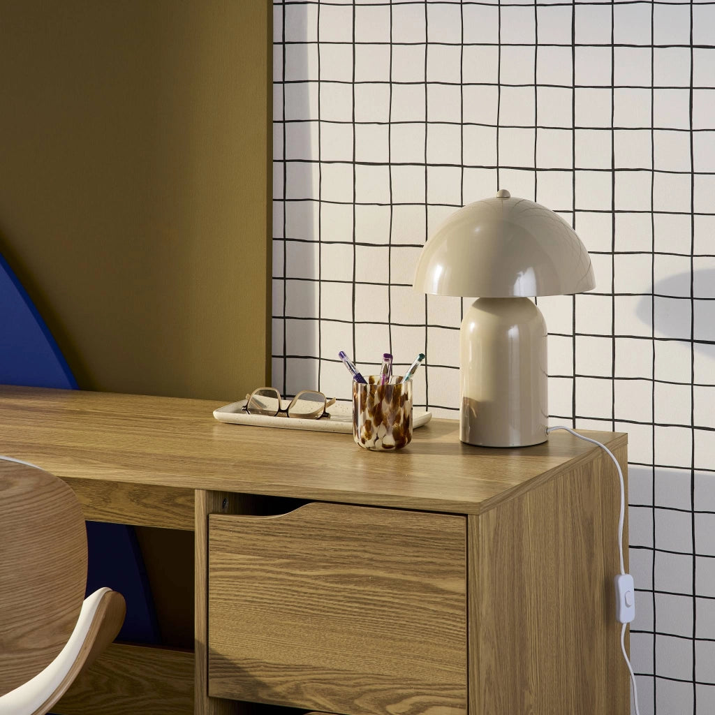 Lampada in metallo, 25cm, beige