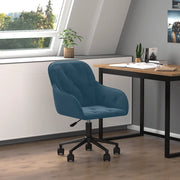 Sedia Girevole da Ufficio Blu in Velluto 344866