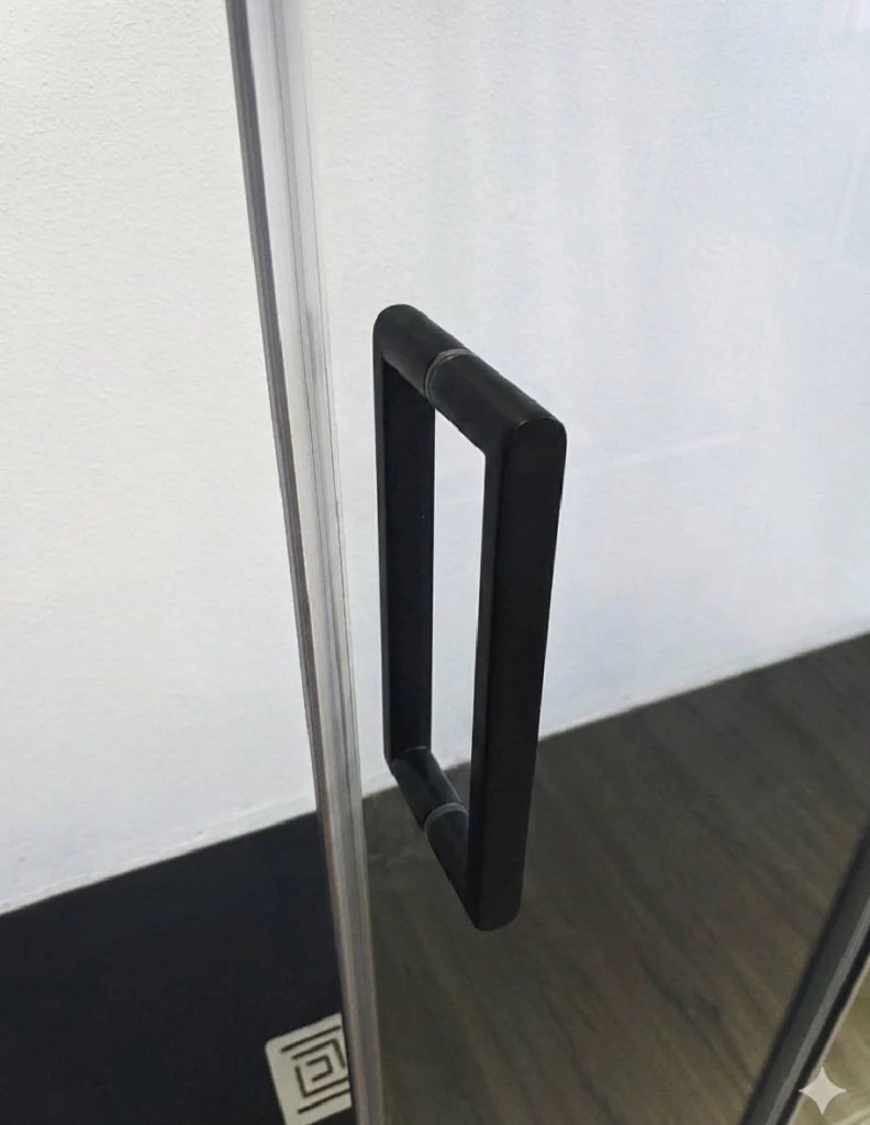 Box doccia CIRENE (KENNA) 1+1 con lato fisso laterale 180x75 cm Nero Barra Parallela
