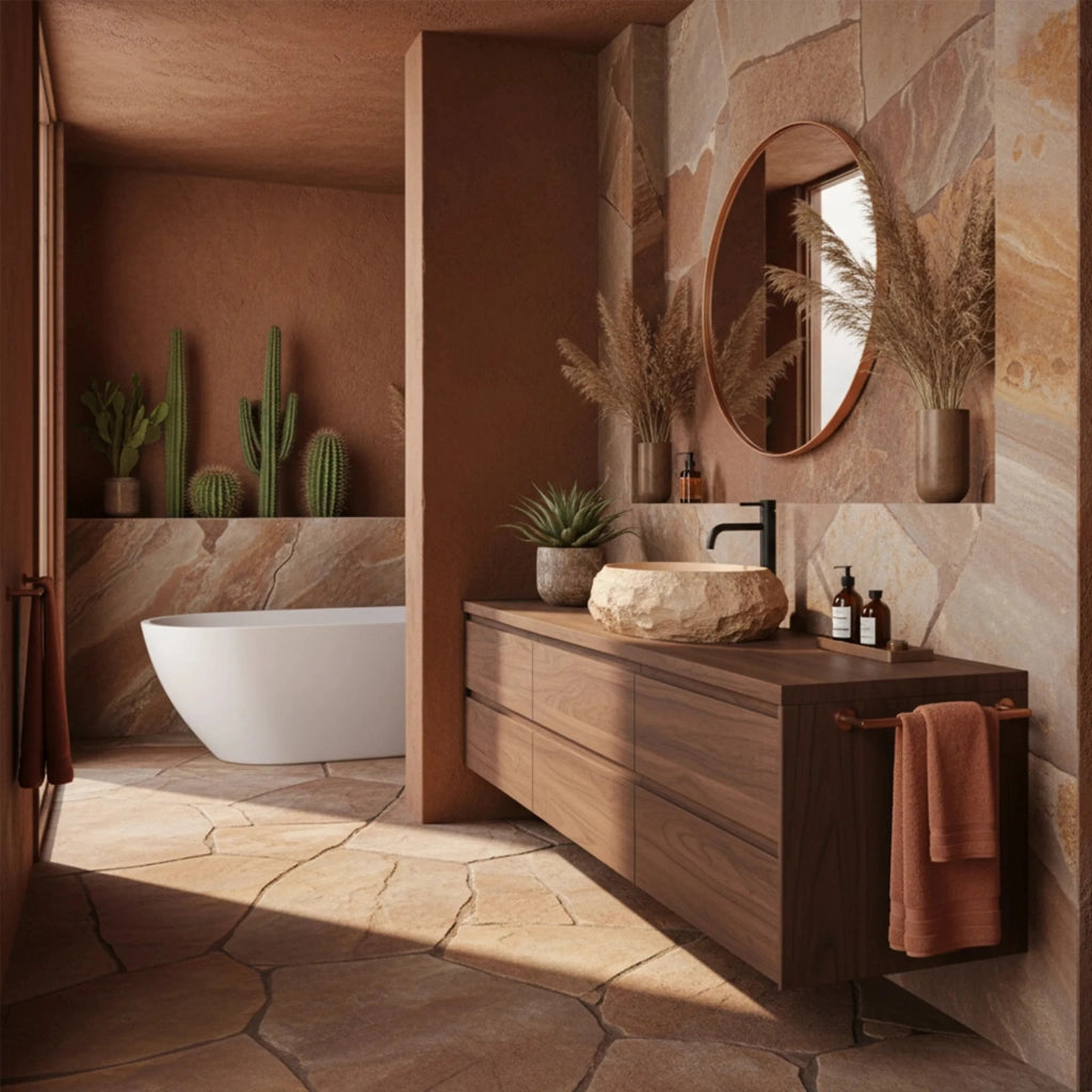 Lavabo Da Appoggio Rea Mika Light Terracotta