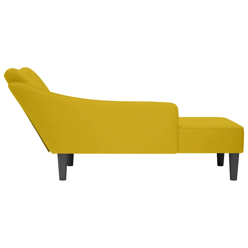 Sdraio con Bracciolo Destro in Velluto Giallo 4009798
