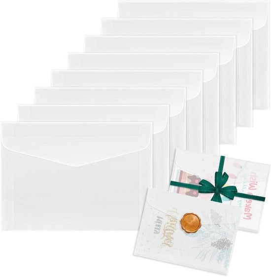 Set di 50 buste trasparenti per cartoline di auguri e matrimoni